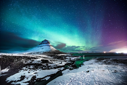 Image of Northern Lights over Alaskan landscape