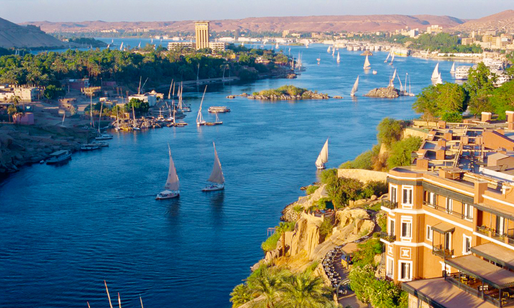 Ancient Egyptian temple on the Nile